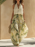 Suzanne | Elegant Floral Wide Leg Two Piece Set