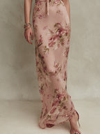 Lia | Elegant Floral Halter Backless Maxi Dress