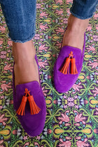 PURPLE LOAFER WITH TASSELS