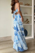 Eleonore | Maxi Dress Printed with Bow and Ric Rac Straps