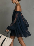 Camille | Elegant Lace Off Shoulder Mini Dress