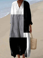 Retro Geometric Print Dress for Women
