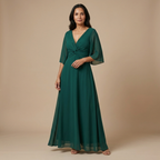 Lucía - Chiffon Dress with V-Neck