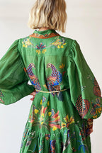 Lily - Heaven Bird Print Balloon Sleeve Dress