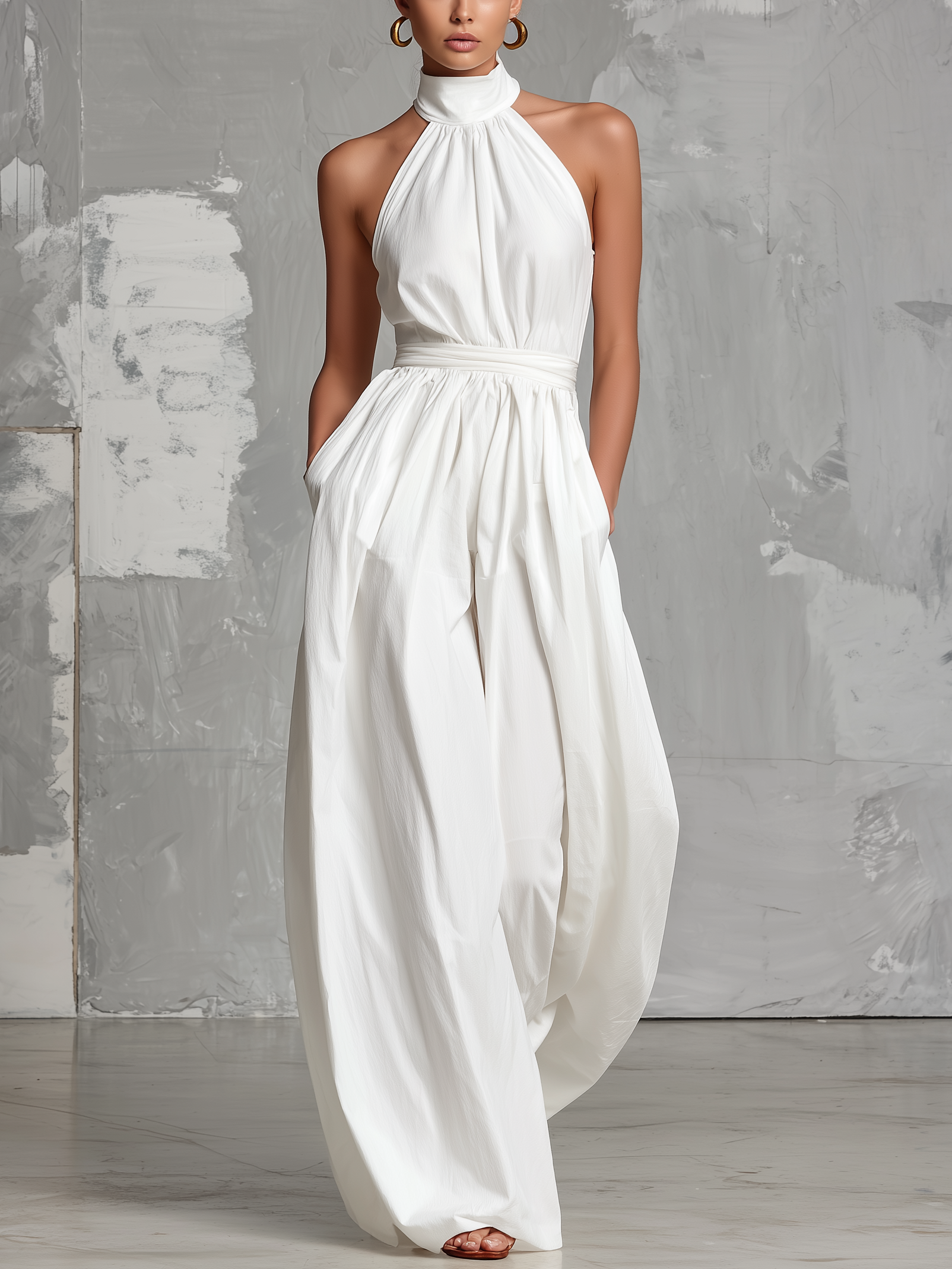 Women's Elegant Sleeveless Halter-neck Jumpsuit