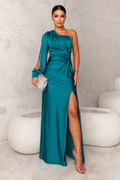 Estella - One-Sleeve Elegant Wedding Guest Maxi Dress