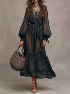 Gerda | Elegant Midi Dress with V-Neck