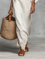Women's Minimalist Off-the-shoulder Batwing Sleeve Straight-cut Maxi Dress