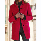 Vintora™ – Retro Women's Windbreaker with Buttons and Stand-Up Collar