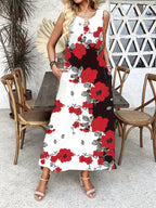 Indigo - Boho Chic Floral V-Neck Maxi Dress