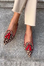 POINTED LOAFERS WITH FRINGE DETAILS