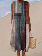 Rosenda - Summer Dress with Abstract Geometric Print