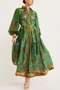 Lily - Heaven Bird Print Balloon Sleeve Dress
