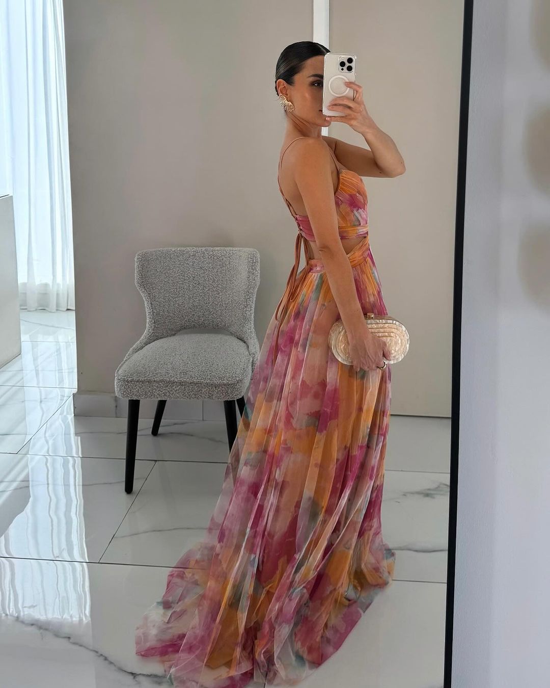 Giselle | Enchanting Wedding Guest Maxi Dress with Floral Print