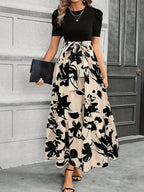 Briony - Floral High-Waist Dress with Ruffle Hem