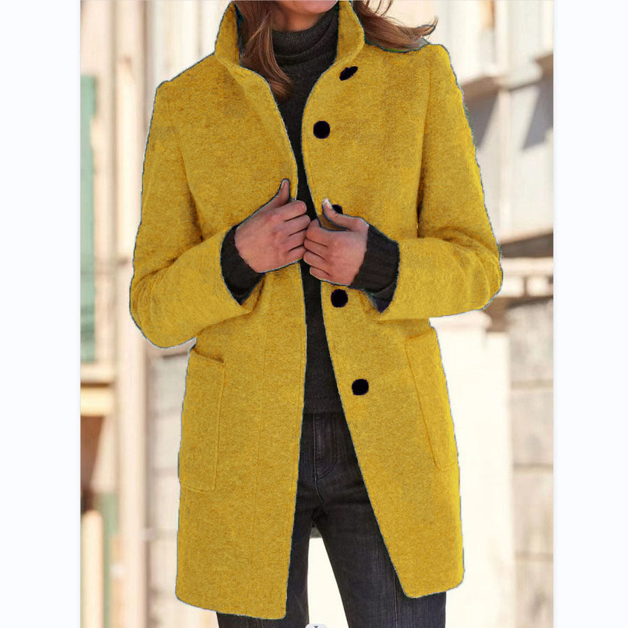 Vintora™ – Retro Women's Windbreaker with Buttons and Stand-Up Collar