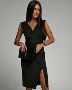 The Nadinee V-Neck Slit Dress