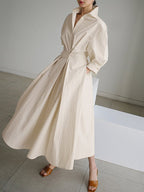 Brynn | Elegant Polo Collar A-Line Maxi Dress