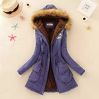 Therelle™ - Autumn/Winter Jacket with Hood, Embroidery, and Fitted Cut
