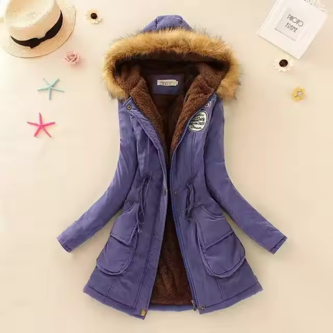 Therelle™ - Autumn/Winter Jacket with Hood, Embroidery, and Fitted Cut