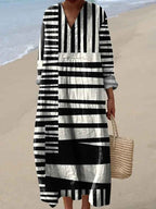 Felicia - Colorful Stripe Art Print Dress