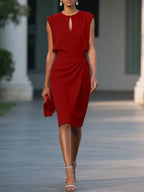 Valentina™ | Midi dress with side draping and sophisticated charm
