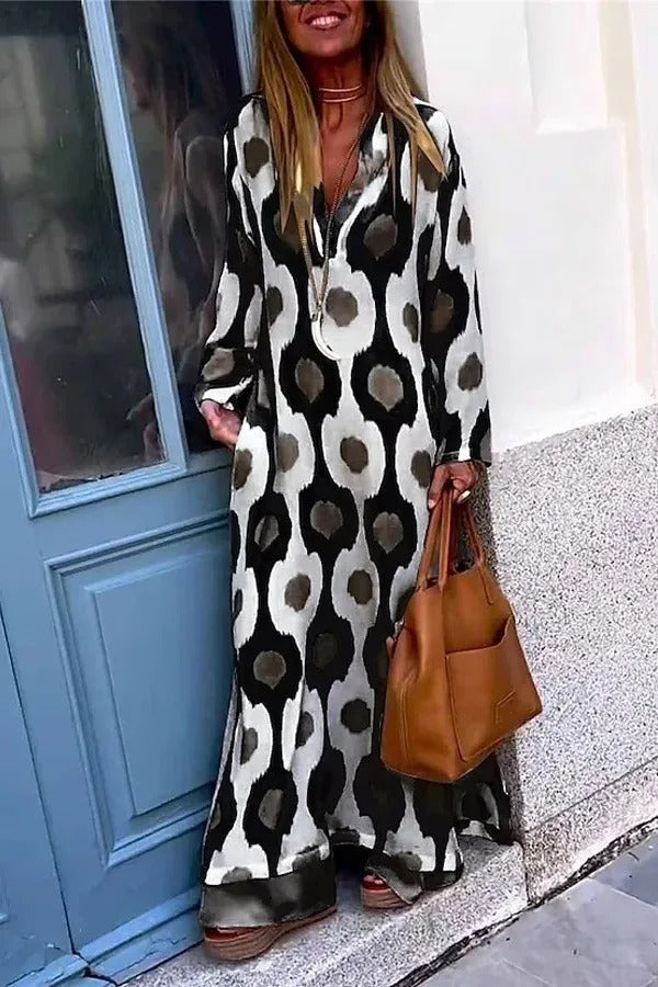 Caith Maxi Dress V-Neck Mosaic Rhythm