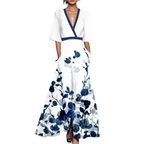 Noelle | Floral Spring Dress with V-Neck