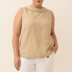 Maria | Sleeveless Roll Collar Top