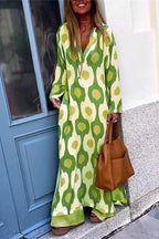 Caith Maxi Dress V-Neck Mosaic Rhythm