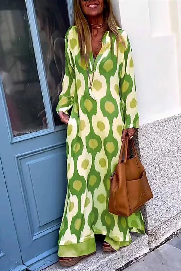 Caith Maxi Dress V-Neck Mosaic Rhythm