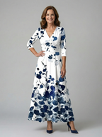 Celine | Cross Wrap Neck Midi Dress