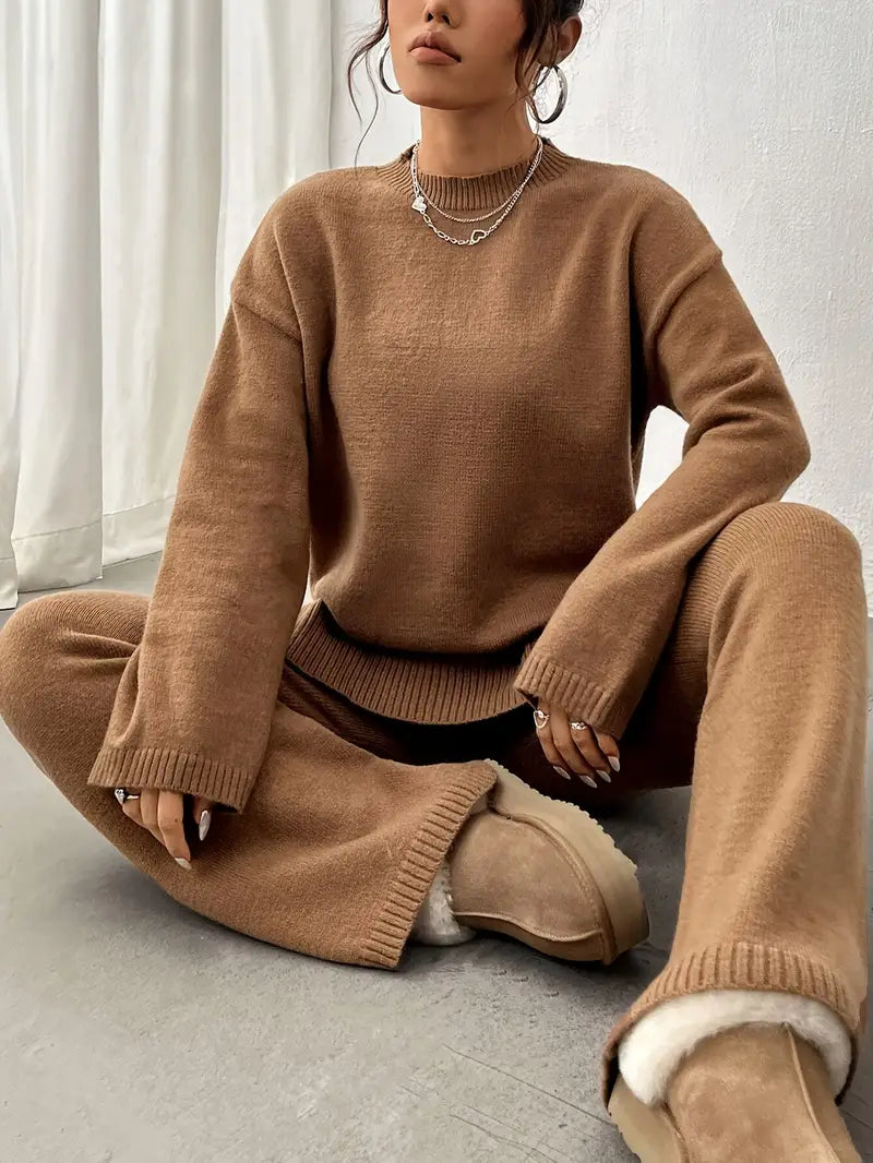 Lily™ - Warm Ribbed Casual Pantsuit