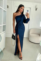 Estella - One-Sleeve Elegant Wedding Guest Maxi Dress