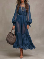 Gerda | Elegant Midi Dress with V-Neck