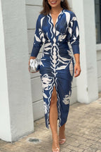 Eva | Sun Escape Unique Print Dolman Midi Dress