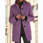 Vintora™ – Retro Women's Windbreaker with Buttons and Stand-Up Collar
