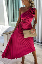 Eya™ | Elegant Floral One-Shoulder Maxi Dress