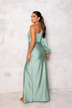 Estella - One-Sleeve Elegant Wedding Guest Maxi Dress