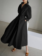 Brynn | Elegant Polo Collar A-Line Maxi Dress