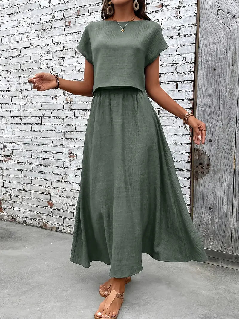 Hannah™ - Comfy Top and Skirt Set