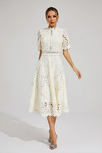 Leigh - Elegant Lace Midi Dress
