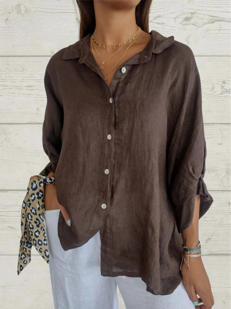 Aeloria - Lace-Up Loose Shirt