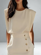 The Noemi Button Midi Dress