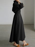 Brynn | Elegant Polo Collar A-Line Maxi Dress