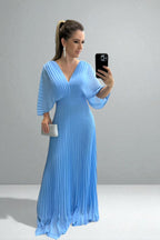 The Amara Pleated Maxi Dress