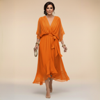Monica - Chiffon Dress with V-Neck