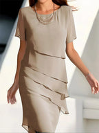 Monika - Short Sleeve Midi Dress