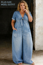 Maya | V Neck Short Sleeve Jumpsuit