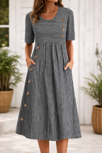 Vittoria™ | Timeless striped midi dress